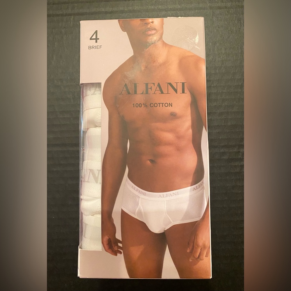 Alfani Men’s 4 Pack Briefs in White Size XXL 41-43‎ NWT